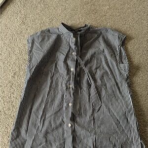 Brooks Brothers Navy and White Striped Shirt